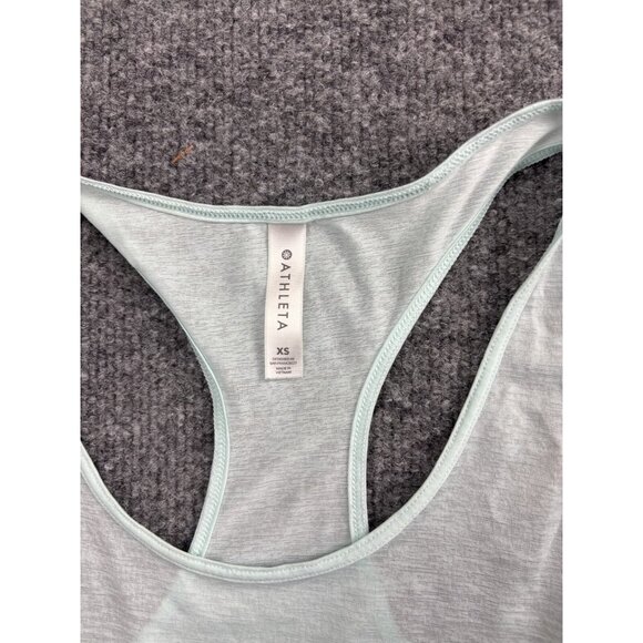 Athleta Sheer Racerback Tank Top Women’s XS Light Blue Scoop Neck Gym Yoga - Picture 2 of 8
